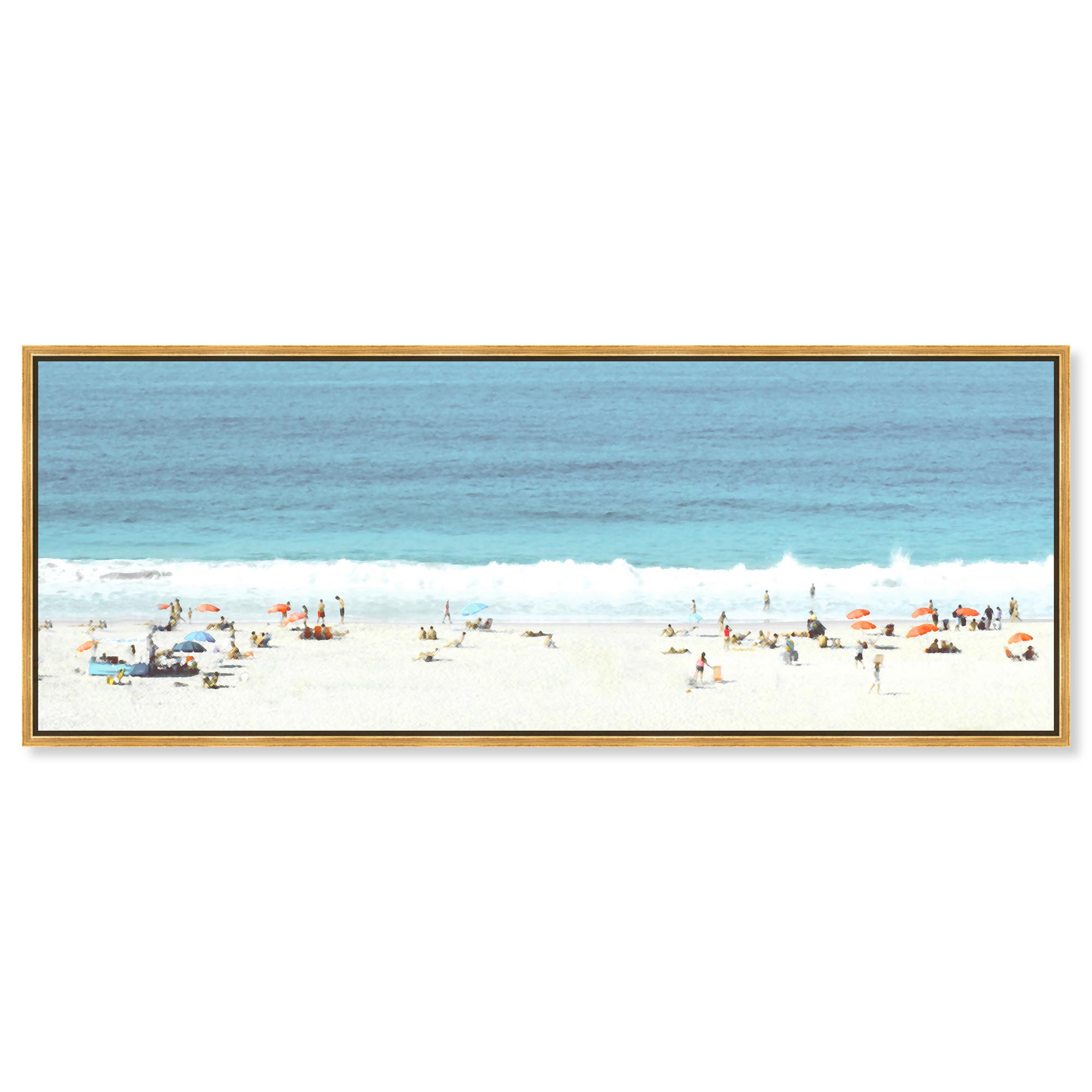 Beach Panorama Love Panoramic Canvas Coastal Art by Art Remedy, Gold ...