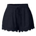 thumbnail image 1 of Beach Pants For Women Fashion Women Lace Plus Size Rope Tie Shorts Yoga Sport Pants Leggings Trousers Casual Solid Color Flowy Shorts,Navy,4XL, 1 of 5