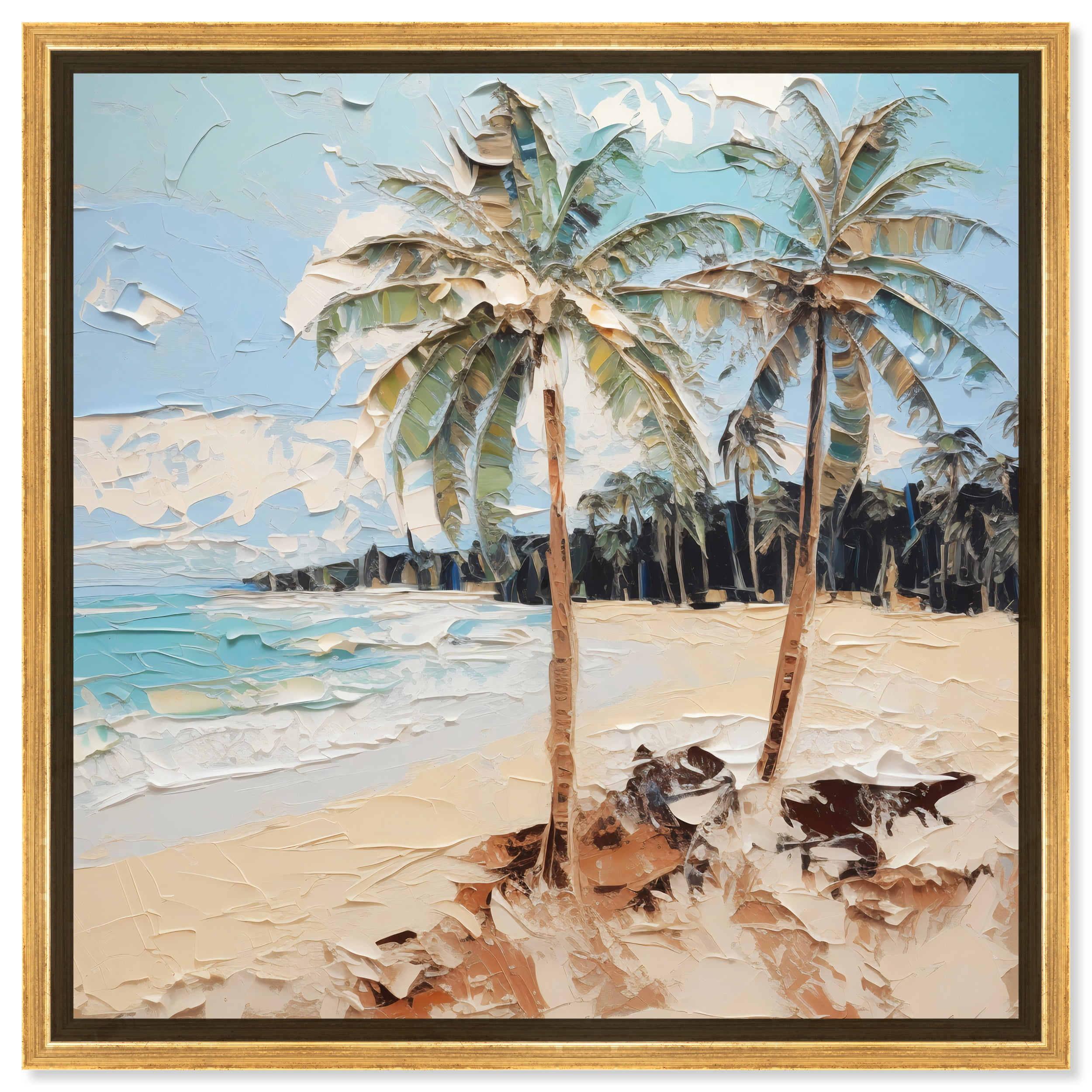 Beach Paradise Chic Coastal Canvas Wall Art by Art Remedy, Gold Floater ...