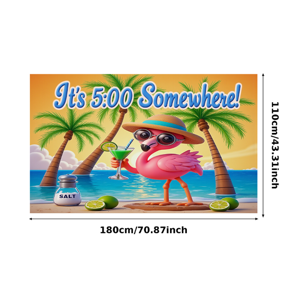 Beach Party Banner Flamingo Tropical Design Colorful Background for Summer Party Outdoor Beach Event Tropical Decor