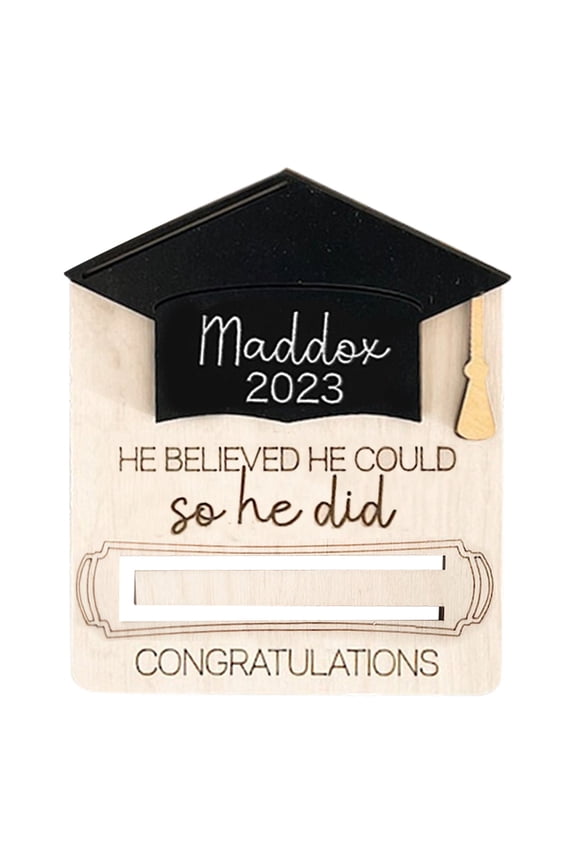 Beach Party Decorations2023 Wooden Graduation Wallet Money Holder Graduation Gift Piggyer Bank Tiered Tray Graduation Money Graduation Gift Ideas for Him Personalized Graduation Gift