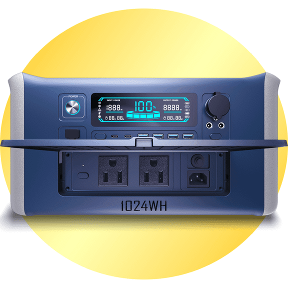 Beach Party Starter Pack: 1000W/1500W/2000W Compact Power Bank with 1000Wh to Keep Music and Coolers Running All Day