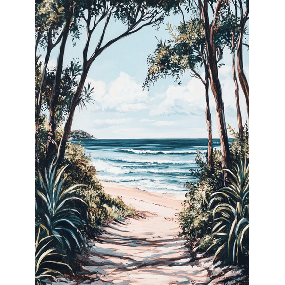 Beach Path Canvas Wall Art Perfect for Living Room Bedroom Bathroom Office and Hallway Decoration.