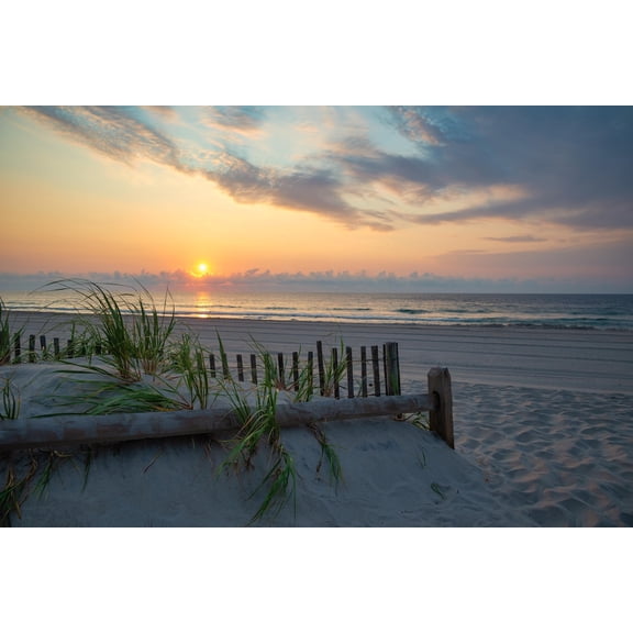 Beach Path Sunrise Wall Art Print, Jersey Shore Coastal Decor