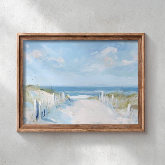 Beach Path Through Dunes Muted Pastels Coastal Art Calm Summer Feel Light And Airy Atmosphere Decor P281, Unframed Poster
