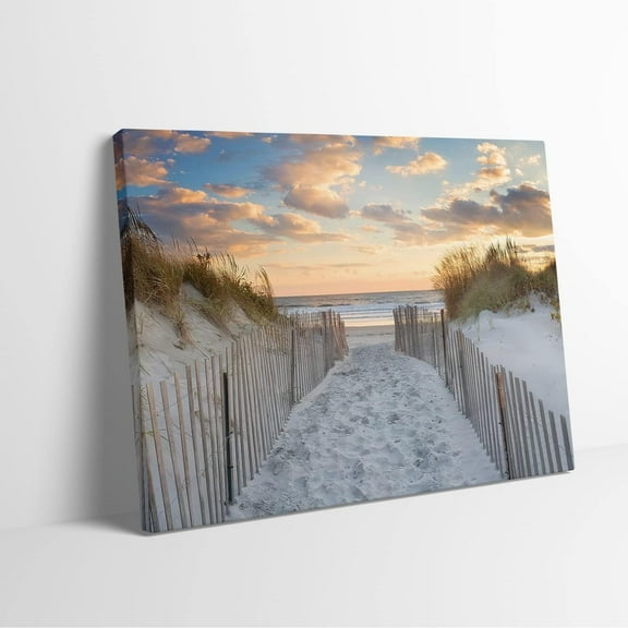 Beach Path Wall Art Painting Coastal Wall Decor Beach Picture for Bedroom Wall Decor Dunes Sunset Picture for Walls Beach Theme Canvas Art Prints Newport RI Photograph Ocean Sea Artwork 12"x16"
