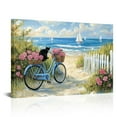 thumbnail image 1 of Beach Path with Blue Bicycle Canvas Prints Framed Wall Art Decor Picture for Home Ready to Hang, 1 of 6