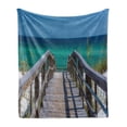 thumbnail image 1 of Beach Pathway Soft Flannel Fleece Blanket, Boardwalk View of the Beach in Pensacola Florida United States Summer Season, Cozy Plush for Indoor and Outdoor Use, 50" x 60", Multicolor, by Ambesonne, 1 of 5