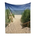thumbnail image 1 of Beach Pathway Soft Flannel Fleece Blanket, Sandy Path Going to a Peaceful and Empty Beach Summer Season Vacation Theme, Cozy Plush for Indoor and Outdoor Use, 50" x 60", Multicolor, by Ambesonne, 1 of 5