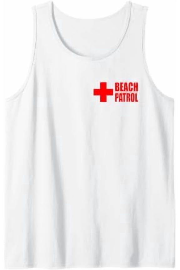 Beach Patrol Life Guard Surf Rescue Tank Top Size S-3XL