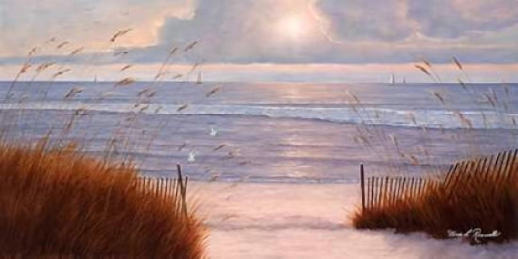 Beach Peace Canvas Art - Diane Romanello (10 x 20)