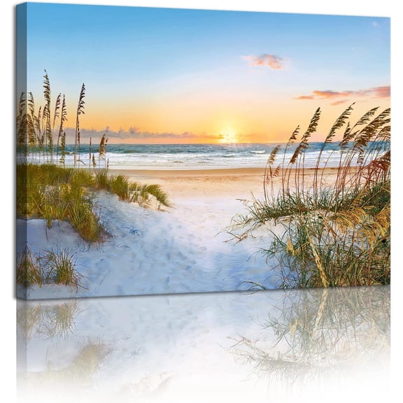 Beach Picture Decor Wall Art Ocean Sunset Nature Seaside Landscape Canvas Prints for Home Decoration 12"x18"
