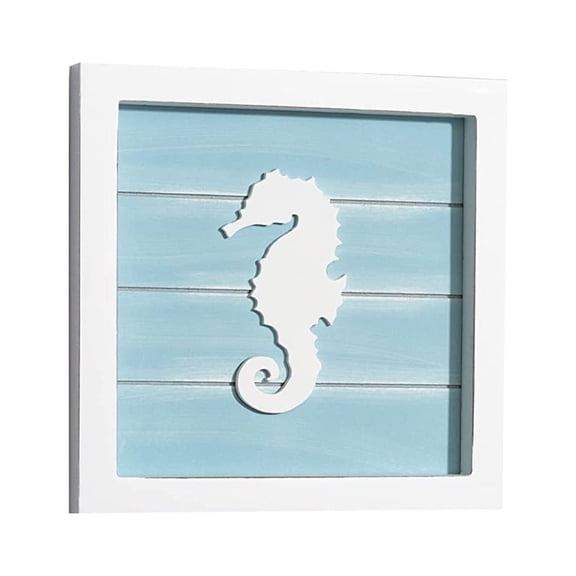 Beach Picture Frame, Beach Theme Wall Decor, Ocean Themed Room Decoration, 3D Coastal Beach Framed Wall Art with Starfish, Seahorse, Shell and Coral, A