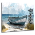 thumbnail image 1 of Beach Picture Ocean Painting Canvas Wall Art Decor Starfish and Seashell on Sandy Seaside Print Wall Art with Framed Ready to Hang for Living Room Bedroom Office Wall Decor Home Decoration,16x12inch, 1 of 5