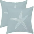 thumbnail image 1 of Beach Pillow Covers Set of 2 16x16 Inch Nautical Seafoam Blue Starfish Throw Pillow Covers Coastal Pillowcase Linen Beach Decor for Indoor Outdoor Home Sofa Bedroom Living Room Bring the Ocean Indo, 1 of 1