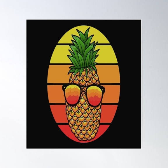 Beach Pineapple Poster Wall Art, Modern Wall Decor For Living Room Bedroom, 8x12 UNFRAMED