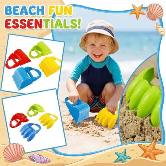 Beach Plastic Claw Shovel Beach Shovel Toys for Kids 2 Pack Random Color Plastic Handle Digging Shoveling Snow Sandbox Toys for Family Use (Random Color Type A)
