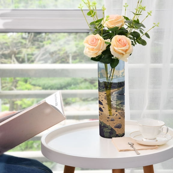 Beach Plastic Vase 11.8'' x 3.9'' Transparent Non Breakable Decorative for Family