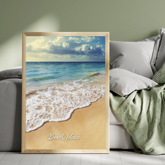 Beach Please Affirmation Poster, Affirmation Print, Motivational Wall Art, Positive Mindset Decor, Poster Only