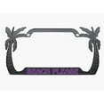 thumbnail image 1 of Beach Please Design Palm Tree Style Metal License Plate Frame Personalized/Car Accessories Car Tag Holder Cover (Black/Purple), 1 of 2