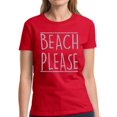 thumbnail image 1 of Beach Please Gray Shirt for Women - S M L XL 2XL 3XL Hot Summer Graphic Tee - T-Shirt Pool Party Tee Gift, 1 of 2