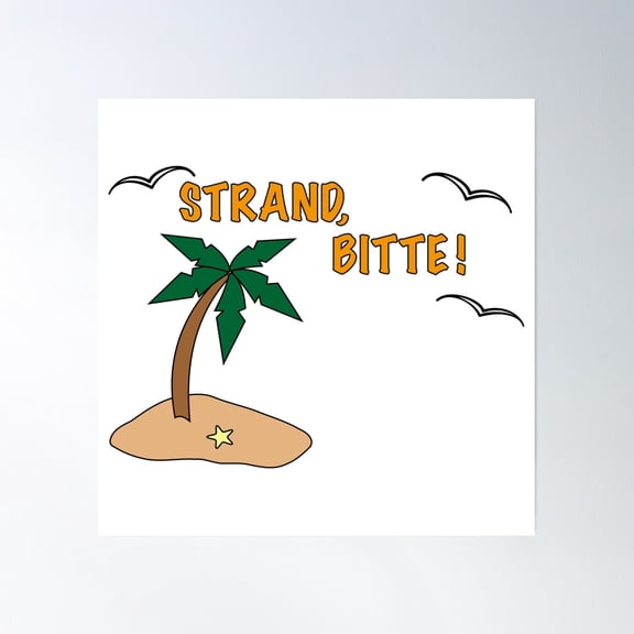 Beach, Please! Poster Wall Art, Modern Wall Decor, 16x16 UNFRAMED