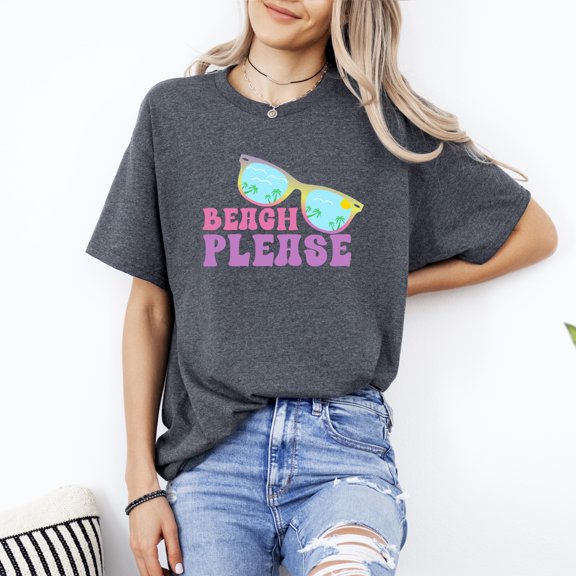 Beach Please Retro T-shirt - Classic Beach Vibes for Every Day, for men & women, up to size 5XL.