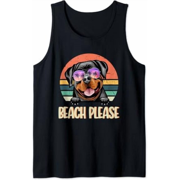 Beach Please Rottweiler Hawaii Beach Hello Summer Vacation Tank Top Size S-3XL
