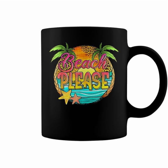 Beach Please Summer Vibes Leopard Holiday V2 Coffee Mugs