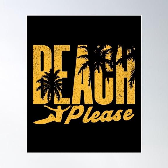 Beach Please Surf Design- Vintage Wall Arttrendy Retro Print Room Decor Wall Art , Poster Print Only