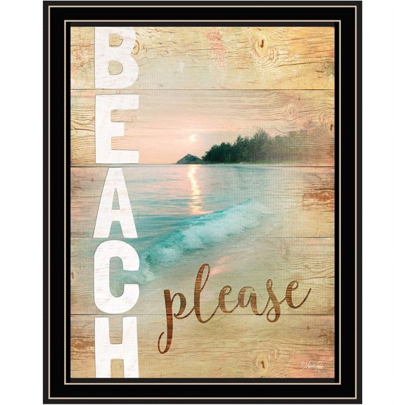 Beach Please by Marla Rae Framed Print Wall Art Wood Multi-Color