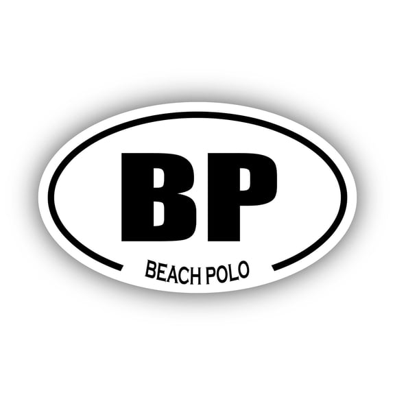 Beach Polo BP Oval Bumper Sticker 3M Vinyl Decal 3 in x 5 in