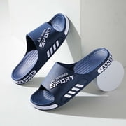 Beach Pool Slides Sandals for Men, Bathroom Shower Shoes,Couple Slides Slipper Navy 45