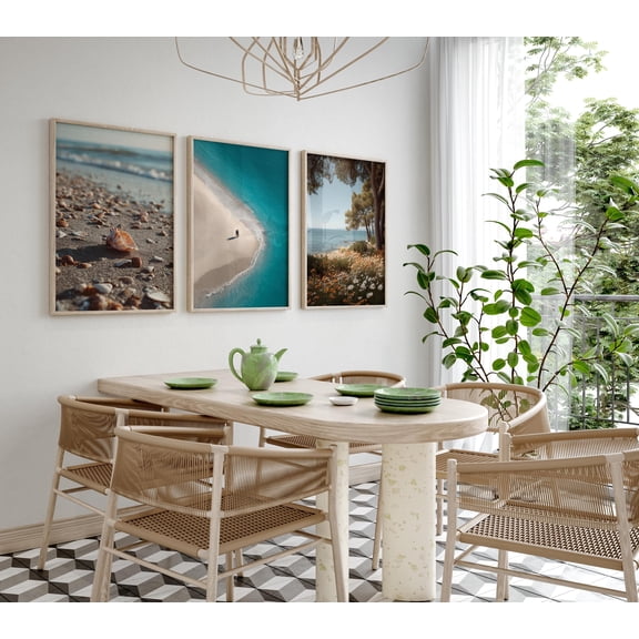 Beach Poster, Beach Palms Seashells, Poster Without Frame, , Poster Only