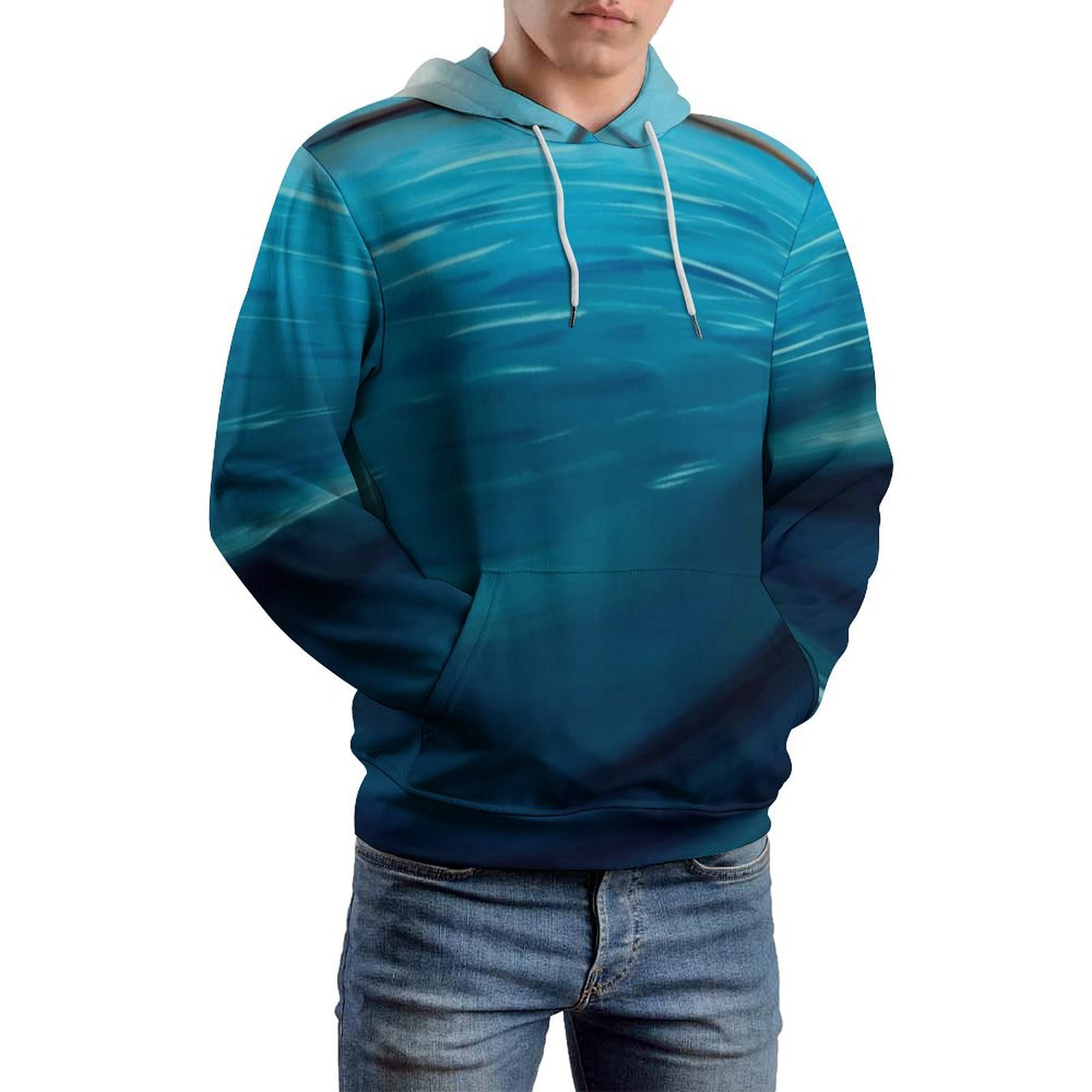 Women Summer Artsy Shirred Cotton Hoodie