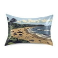 thumbnail image 1 of Beach Queen Size Pillowcase Silky Smooth Finish Anti Wrinkle Design Easy Envelope Closure 20x30in, 1 of 9
