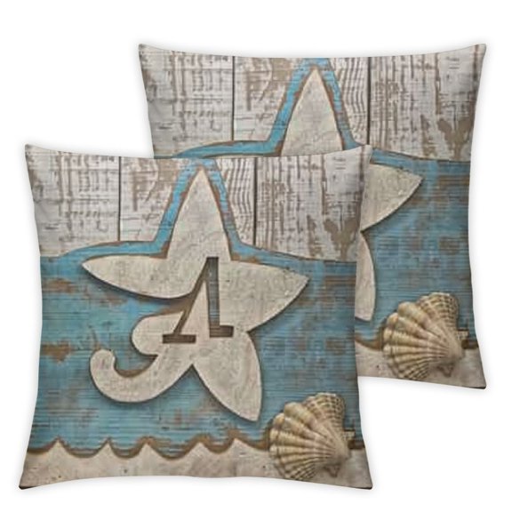 Beach Quote Pillow Covers Ocean Decor Summer Nautical Throw Pillows Sea Animal Marine Life Lobster Starfish Decorative Cushion Cover Rectangle Pillowcases
