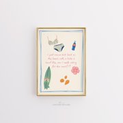 Beach Quote Wall Artsummer Girl Aesthetic Print Preppy Coastal Decor Retro Bikini Poster Fun Relax Vibes Room Illustration , Poster Only