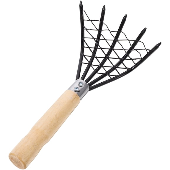 Black Beach Rake for Clamming and Shell Collecting, Seaside Scraper Tool for Kids and Adults Outdoor Use