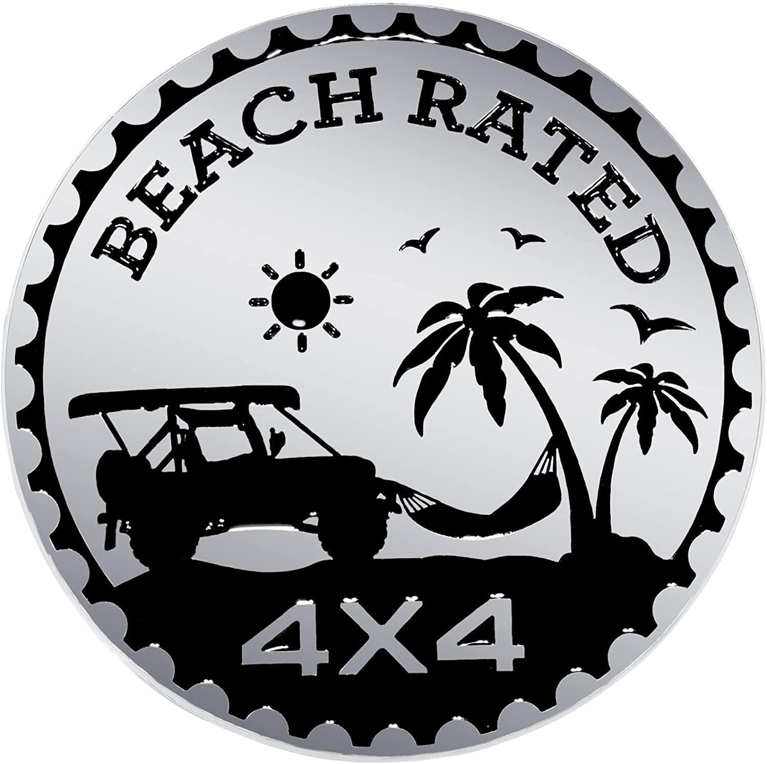 Badge Rated Car Emblem, 4 x 4 Metal Automotive Bigfoot Badge 3D Metal Car Badges Emblemi Emblema Rotondo Emblema Decalcomanie Adesivi per auto Compatibile con Jeep Wrangler Veicoli Trucks SUV (Stile