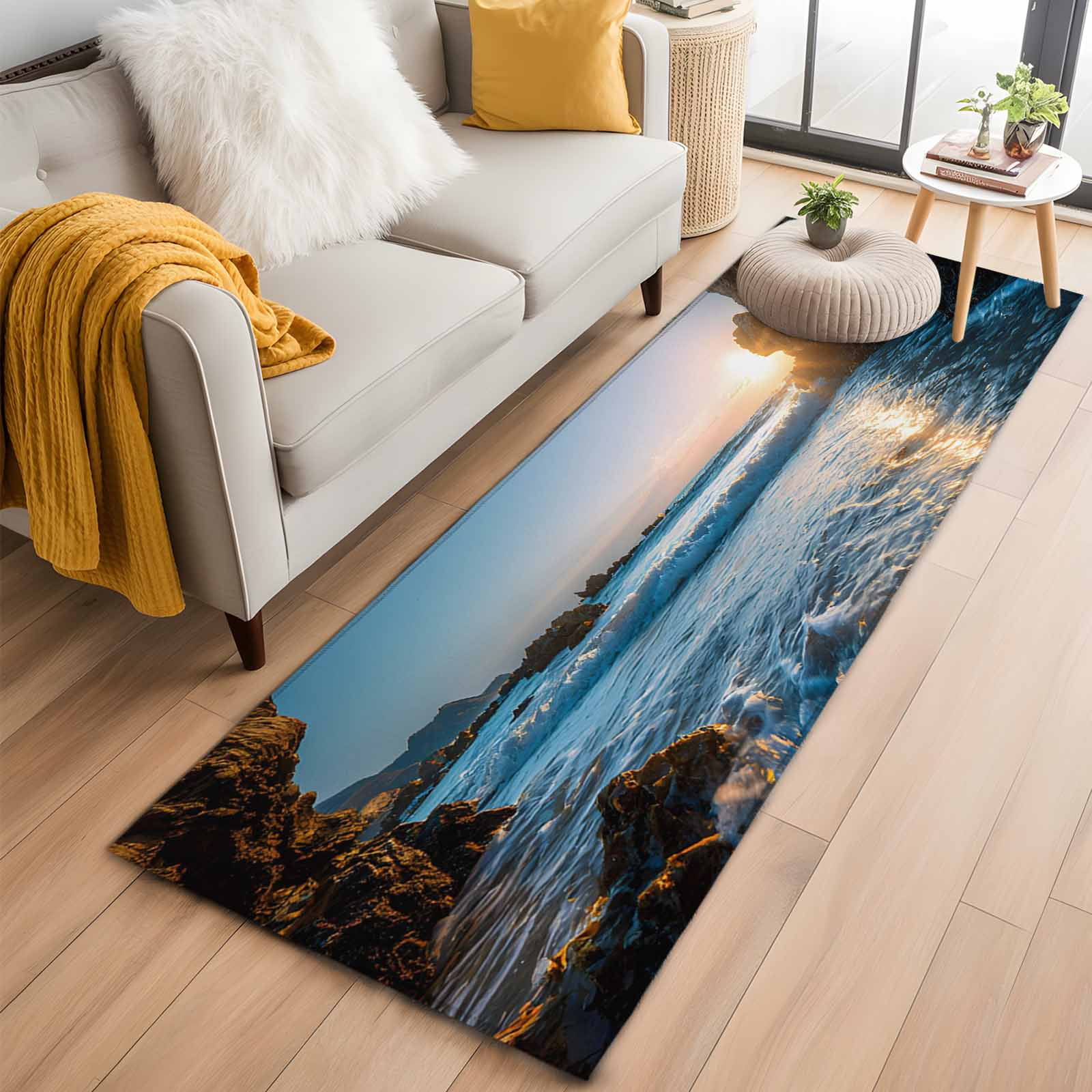 Shiny Rug Beach Reef 2'x6' Runner Rugs for Hallway Kitchen Bedside Non Slip ...