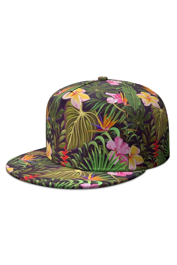 Beach Resort Tropical Paradise Snapback Hat - Adjustable Cap for Teens & Young Adults | Floral Aesthetic