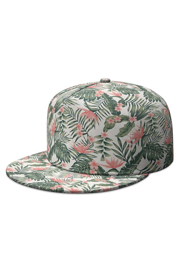 Beach Resort Tropical Paradise Snapback Hat - Adjustable Cap for Teens & Young Adults | Floral Aesthetic