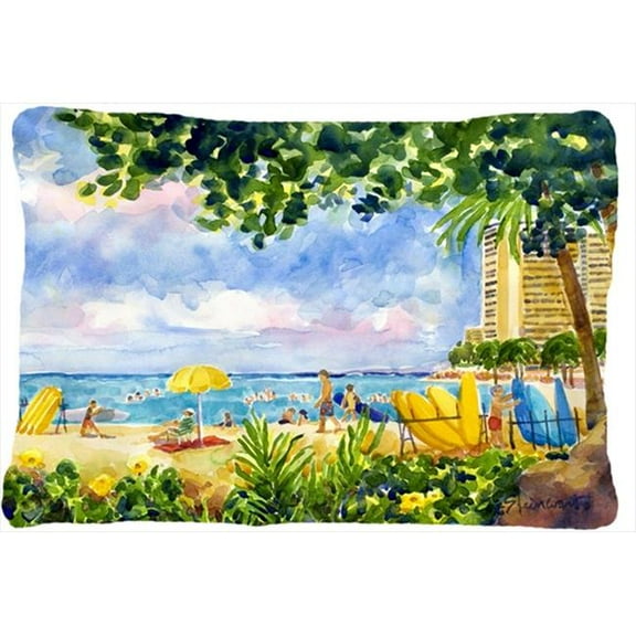 Beach Resort view from the condo Indoor & Outdoor Decorative Fabric Pillow - 12 x 16 in.