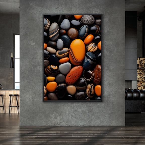 Beach Rocks Poster Pebble Wall Art Sea Pebbles Poster Sea Stone Wall Decor Zen Pebbles Poster Ready To Hang Spa Room Decor Home Decor, 12x18 UNFRAMED