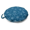 thumbnail image 1 of Beach Round Floor Cushion with Handle, Nautical Theme Starfish Shell Underwater Pearls Ocean Sea Continuous Pattern, Pillow for Living Room & Dorms, 18" Round, Sea Blue and White, by Ambesonne, 1 of 4