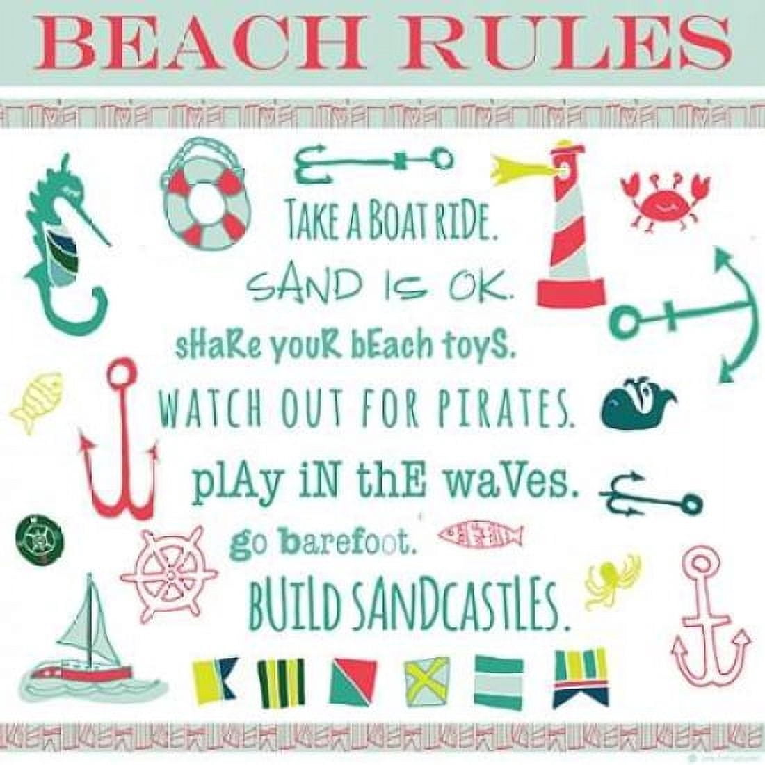 Beach Rules Ahoy Canvas Art - Pamela J Wingard (24 x 24)