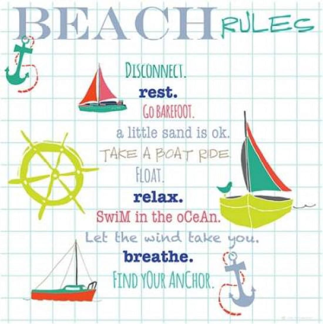 Beach Rules Anchors Canvas Art - Pamela J Wingard (24 x 24)