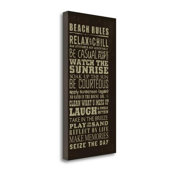 Tangletown Fine Art Beach Rules by Jim Baldwin Giclee Canvas Wall Art