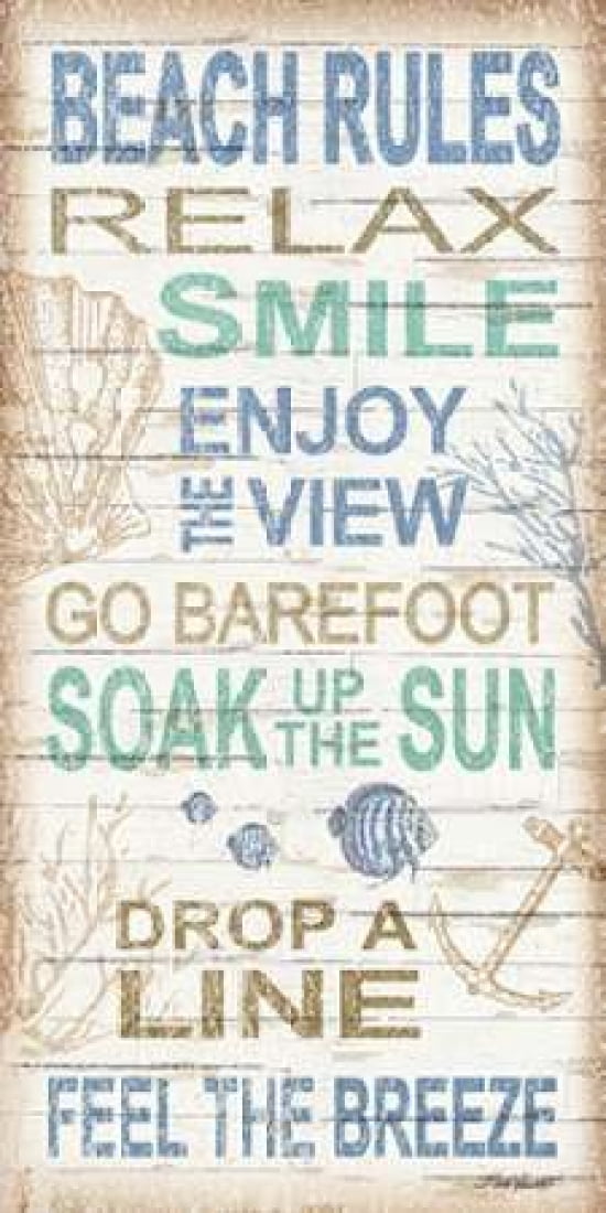 Beach Rules Canvas Art - Todd Williams (10 x 20)